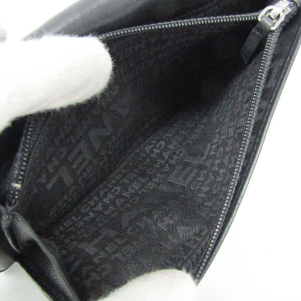 CHANEL Authentic Black Lambskin Leather Logo Wallet - Picture 5 of 16